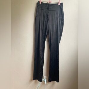 Black Satin Stretch Pants, Size Small